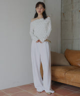 ドットドレープオフショルTシャツ