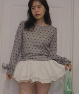 ドット柄ロングシアーTシャツ