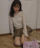 ドット柄ロングシアーTシャツ