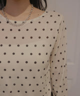 ドット柄ロングシアーTシャツ