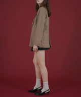 ガンクラブチェック柄テイラードダブルジャケットコート