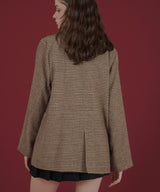 ガンクラブチェック柄テイラードダブルジャケットコート