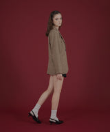 ガンクラブチェック柄テイラードダブルジャケットコート