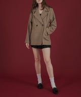 ガンクラブチェック柄テイラードダブルジャケットコート