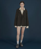 ガンクラブチェック柄テイラードダブルジャケットコート