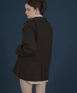 ガンクラブチェック柄テイラードダブルジャケットコート