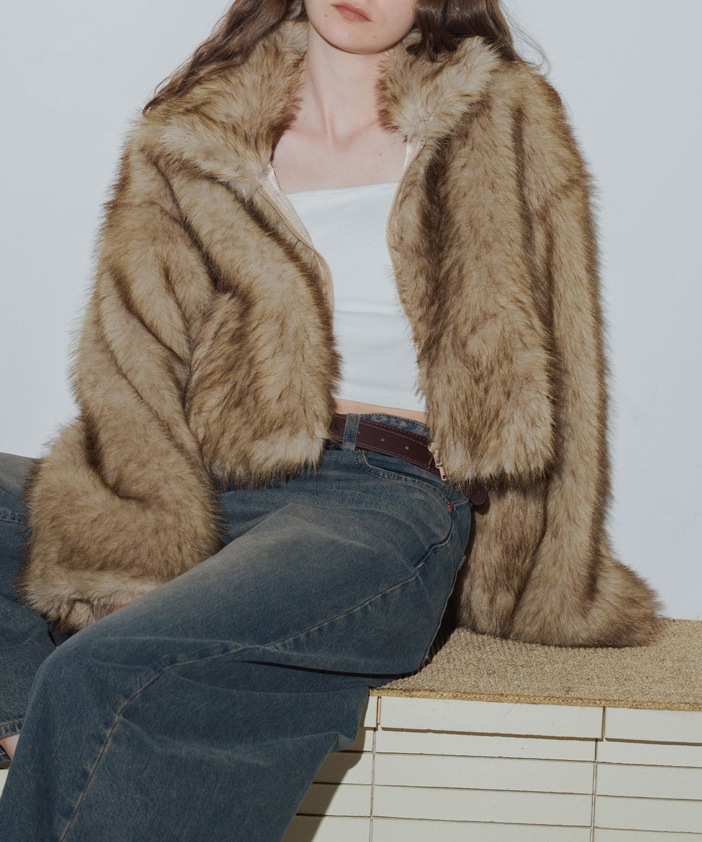 一部予約商品】フェイクファーショート丈ダブルジップジャケット – Mili