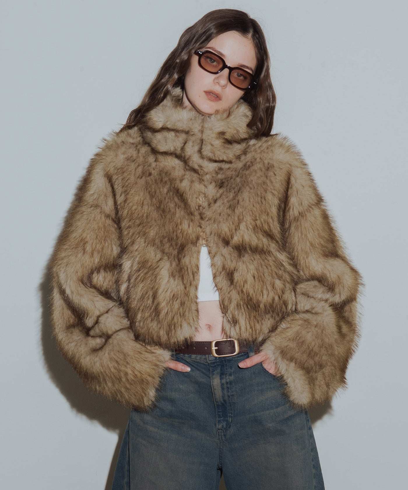 一部予約商品】フェイクファーショート丈ダブルジップジャケット – Mili