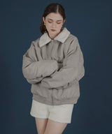 襟ボア付きバイカラーMA-1ミリタリー中綿ジャケット