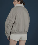 襟ボア付きバイカラーMA-1ミリタリー中綿ジャケット