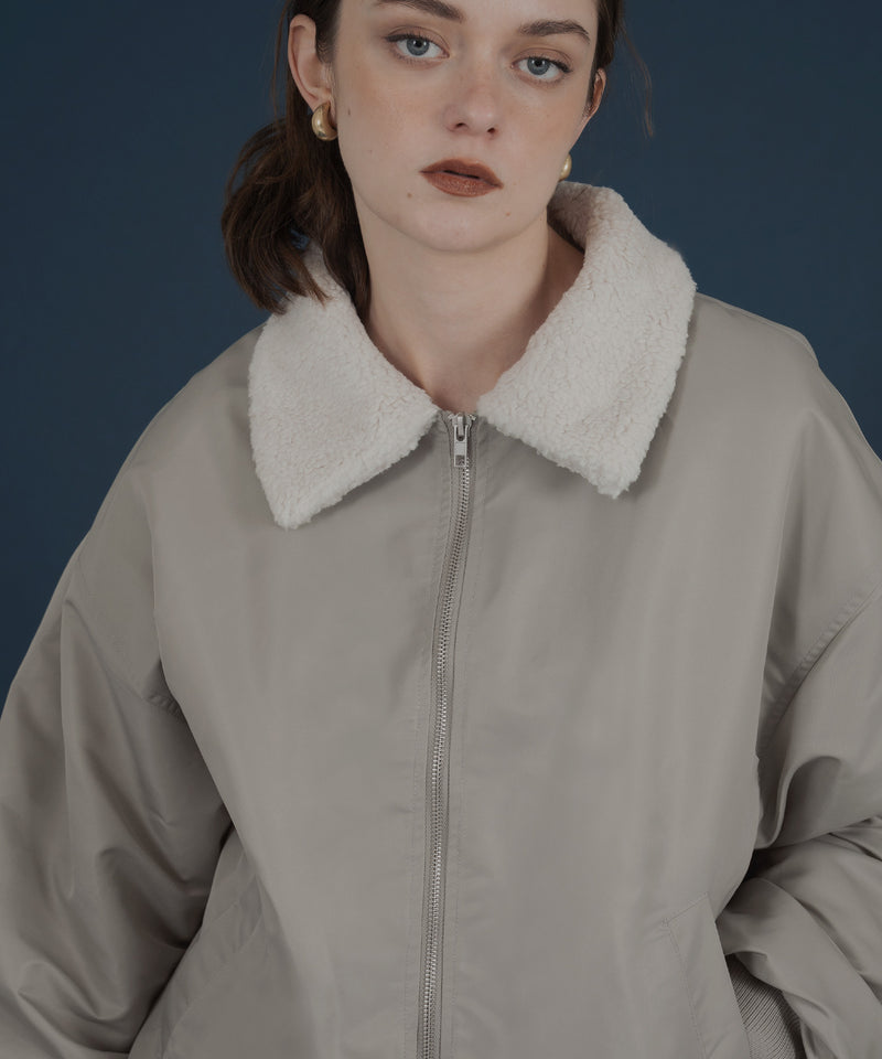 襟ボア付きバイカラーMA-1ミリタリー中綿ジャケット