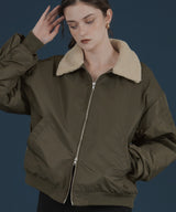 襟ボア付きバイカラーMA-1ミリタリー中綿ジャケット