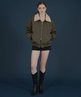 襟ボア付きバイカラーMA-1ミリタリー中綿ジャケット