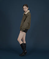 襟ボア付きバイカラーMA-1ミリタリー中綿ジャケット