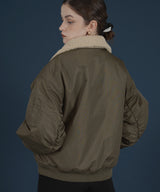 襟ボア付きバイカラーMA-1ミリタリー中綿ジャケット