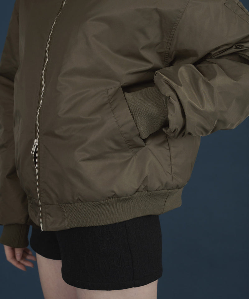 襟ボア付きバイカラーMA-1ミリタリー中綿ジャケット