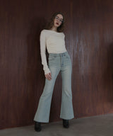 ヴィンテージライクハイウエストフレアデニムパンツ