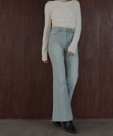 ヴィンテージライクハイウエストフレアデニムパンツ