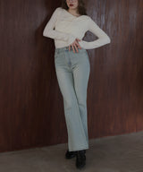 ヴィンテージライクハイウエストフレアデニムパンツ