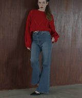 ヴィンテージライクハイウエストフレアデニムパンツ