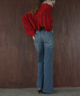 ヴィンテージライクハイウエストフレアデニムパンツ