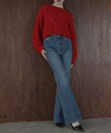 ヴィンテージライクハイウエストフレアデニムパンツ