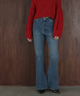 ヴィンテージライクハイウエストフレアデニムパンツ