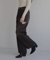 サイドカットアウト ストレートデニムパンツ