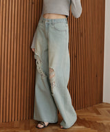 レースダメージデニムパンツ