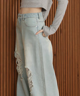 レースダメージデニムパンツ