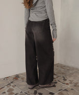 レースダメージデニムパンツ