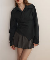 ウエストタッククロス長袖シャツ