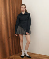 ウエストタッククロス長袖シャツ