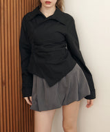 ウエストタッククロス長袖シャツ