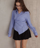 ウエストタッククロス長袖シャツ