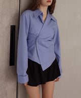 ウエストタッククロス長袖シャツ