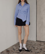 ウエストタッククロス長袖シャツ