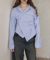 ウエストタッククロス長袖シャツ