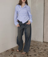 ウエストタッククロス長袖シャツ