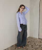 ウエストタッククロス長袖シャツ