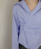 ウエストタッククロス長袖シャツ