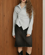 ウエストタッククロス長袖シャツ