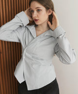 ウエストタッククロス長袖シャツ