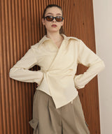 ウエストタッククロス長袖シャツ