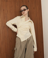 ウエストタッククロス長袖シャツ