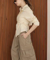 ウエストタッククロス長袖シャツ