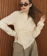 ウエストタッククロス長袖シャツ