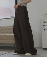 サイドレースデニムワイドパンツ