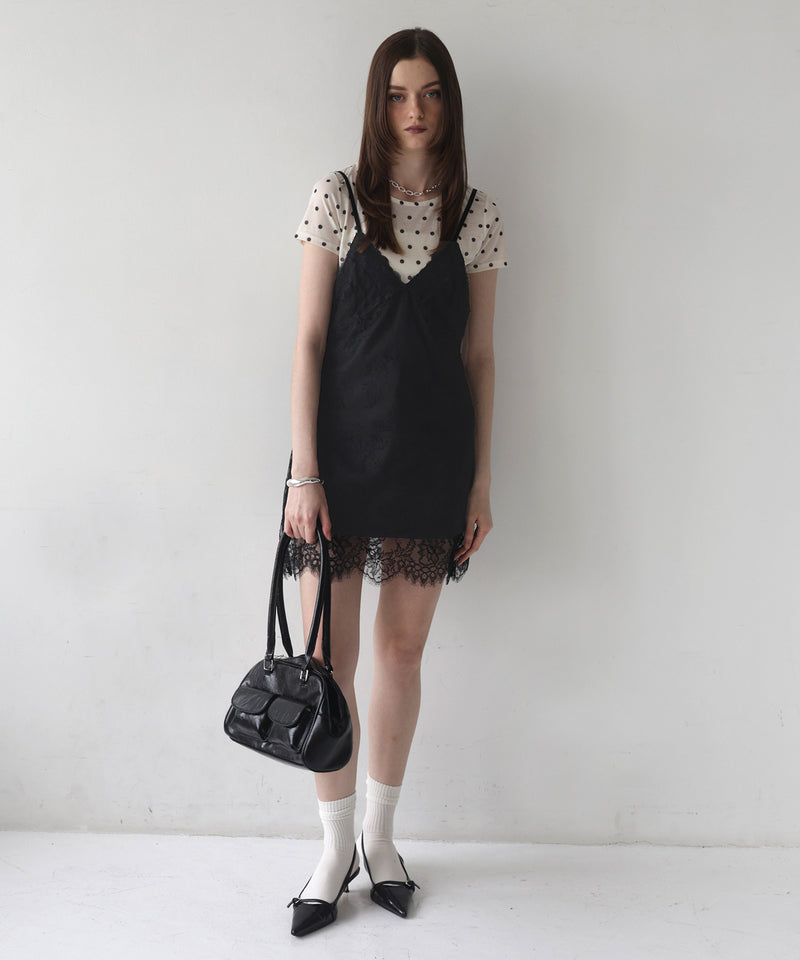 レースドッキングサテンキャミワンピース – Mili