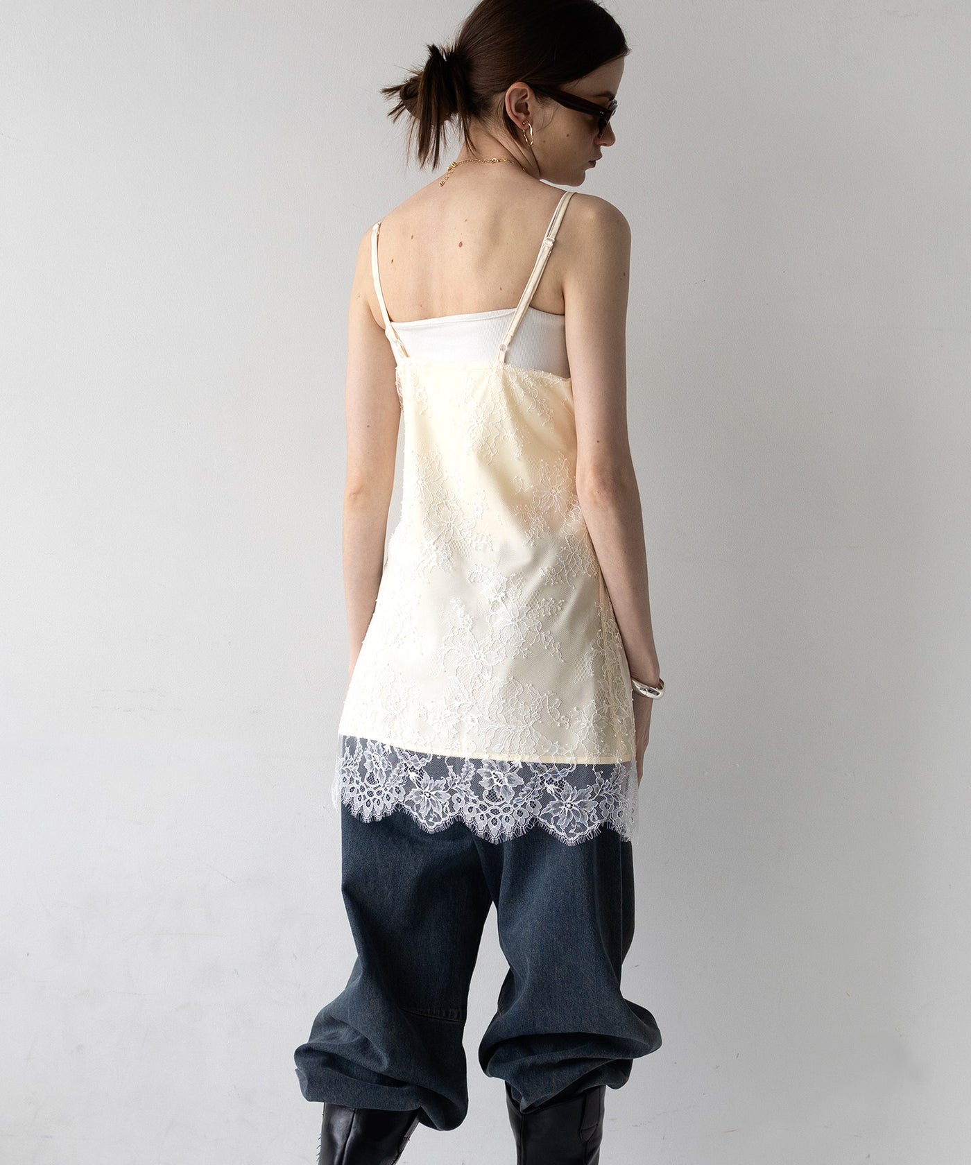 レースドッキングサテンキャミワンピース – Mili